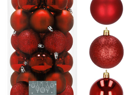 Kerstballen | 30 Stuks | 6 cm | Rood