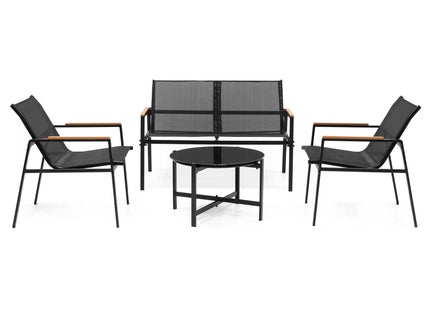 Tuinset | Tuinset 4 Persoons | Tuinsets | Tuintafel & Tuinstoelen & Tuinbank  | 4 Personen | Zwart