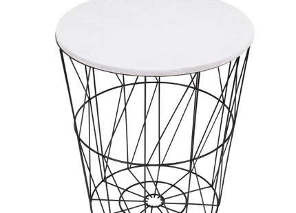 Salontafel | Salontafel Rond | Bijzettafel | 1 Stuk | 35 cm | Zwart/Wit