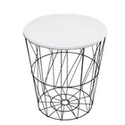 Salontafel | Salontafel Rond | Bijzettafel | 1 Stuk | 35 cm | Zwart/Wit