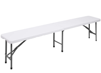Klaptafel | Vouwtafel | Kampeertafel | Inklapbaar | Draagbaar | 180 x 30 x43 cm | Wit