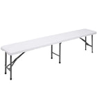 Klaptafel | Vouwtafel | Kampeertafel | Inklapbaar | Draagbaar | 180 x 30 x43 cm | Wit
