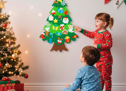 Decoratieve Kerstboom  | Kerstdecoratie | Vilt | 93 Cm | Veelkleurig