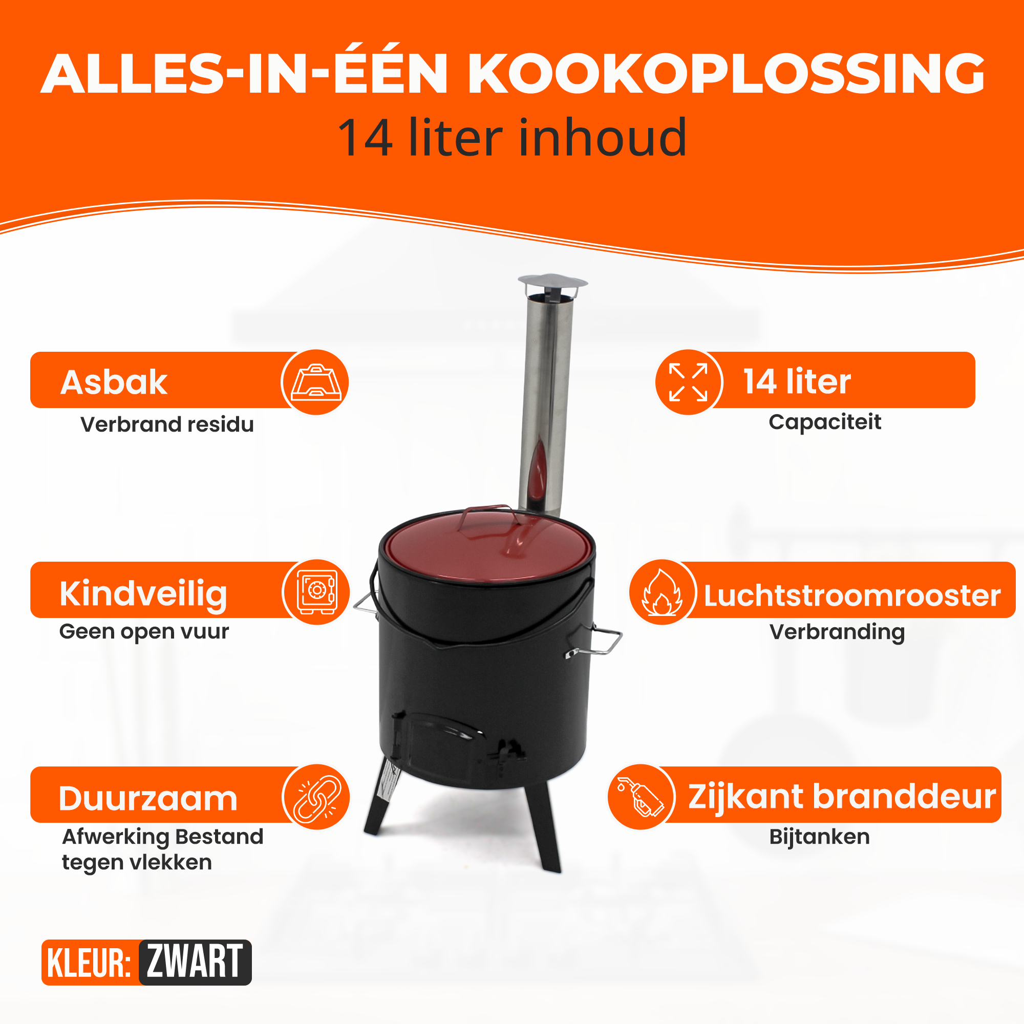 Goulashketel - Geëmailleerd - Kookpot - Scheplepel - 14 liter - Met De ...