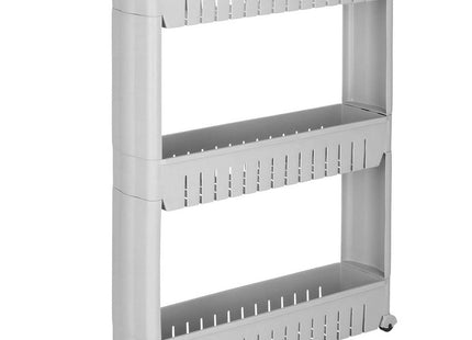 Keukentrolley | Keukentrolley Op Wieltjes | Badkamer Trolley | Opbergrek | 3 Niveaus | 70 x 54 x 12.5 cm | Grijs