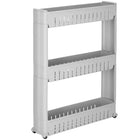 Keukentrolley | Keukentrolley Op Wieltjes | Badkamer Trolley | Opbergrek | 3 Niveaus | 70 x 54 x 12.5 cm | Grijs