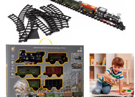 Springos® Speelgoedtrein - Stoomgeluid - Met afstandsbediening - 18 Delig