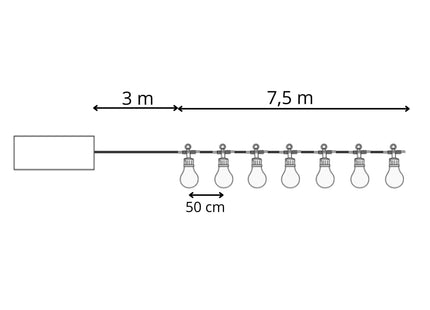 Kerstverlichting - Kerstboomverlichting - 15 LED - Multicolor - 10,5 M