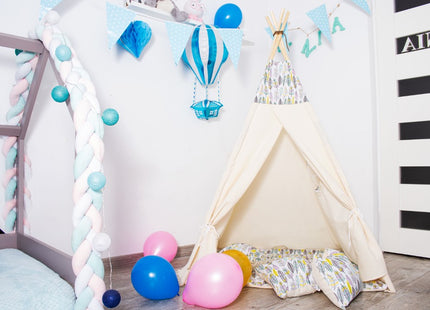 Tipi Tent | Wigwam Speeltent | 120x100x180 cm | Met Mat en Kussens | Veren