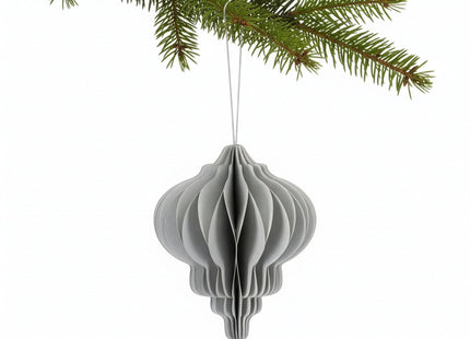 Kerstbal | Papier | 12,5 Cm | 3D | Grijs | 6 Stuks