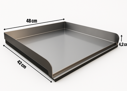 Bakplaat - Grillplaat - Plancha - Bakplaat voor BBQ Grill - BBQ -  RVS - Zilver -  48 - 42 Cm