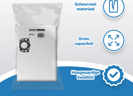 SQOON® Stofzuigerzakken geschikt voor Karcher WD 2 PLUS & WD3 series - KFI 357 - Model 2.863-314.0 - 5 stuks