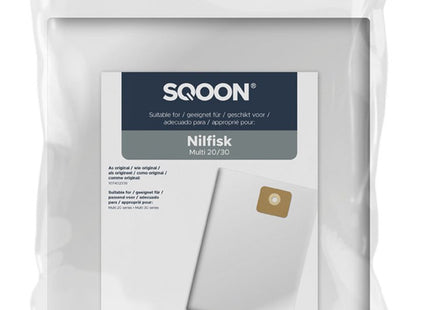 SQOON® Stofzuigerzakken - Geschikt voor Nilfisk Multi 20 / 30 - 5 Stuks