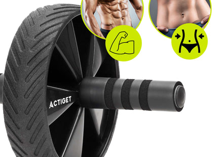 Buikspierwiel | AB Wheel | Buikspierroller | Inclusief Kniemat | Zwart/Blauw