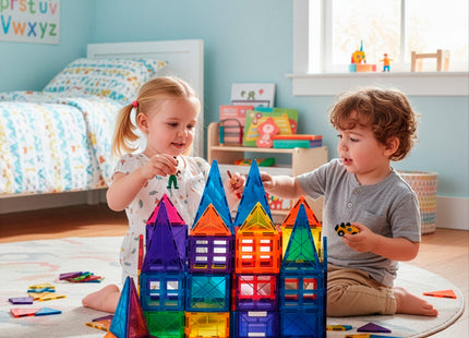Springos® Magnetisch speelgoed - Speelgoed Kasteel - 48 Stuks - Montessori speelgoed - Speelgoed kinderen