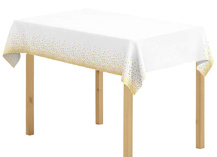 Tafelzeil - Tafelkleed - Waterdicht - Afwasbaar - Wit - Goud - 272 x137 CM