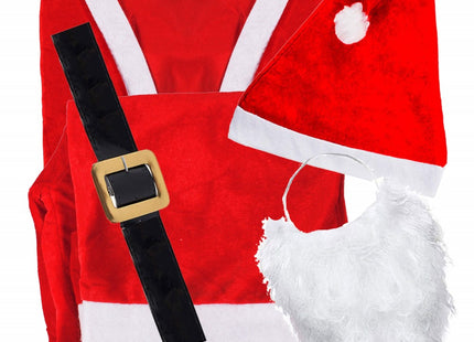 Kerstman Kostuum | 5-Delig | Rood/Wit