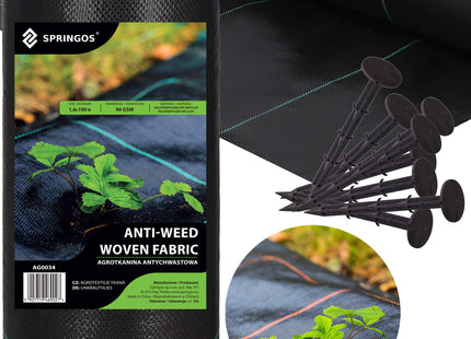 Worteldoek - Anti -Onkruid - Beschermfolie - 90g - 1,6X100M - Zwart