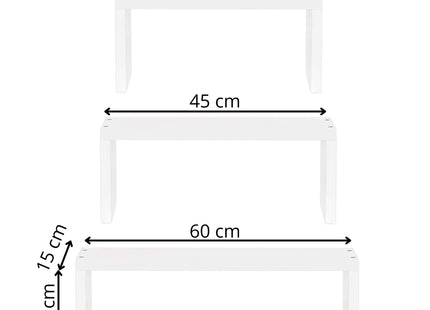 Wandplank - Boekenplank - Kruidenplank - Ophangbaar - 3 Delig - Wit - Metaal - 3 Kg - 15 x 30 x 1,5 Cm