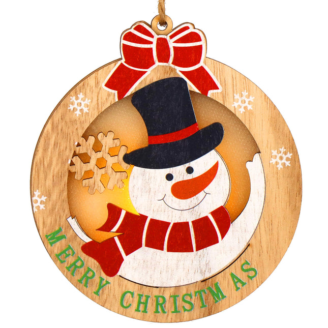 Kersthanger | Kerstboomhanger | Kerstversiering | Lichtgevend | Sneeuwpop