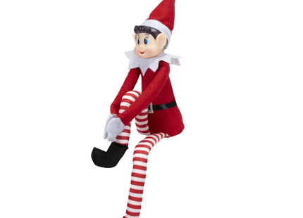 Kerstelf - Kerstdecoratie - Zittend  - 40 cm - 1 Stuk