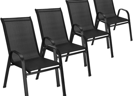 Tuinstoel | Tuinstoelen | Tuinstoel Buiten | Staal | Textiel | 4 Stuks