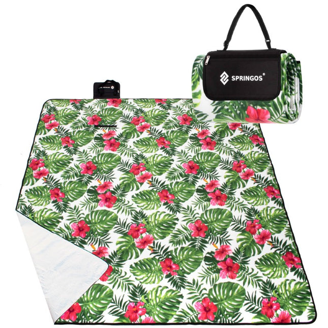 Picknickkleed | Picknickdeken | Buitenkleed | Picknick | 200 x 160 cm | Groen/Roze/Wit