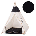 Tipi Tent | Wigwam Speeltent | 120x100x180 cm | Met Mat en Kussens | Naturel Zwart