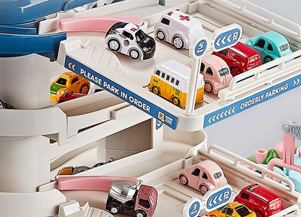 Garage Speelgoed | Inclusief 8 Auto’s & 2 Helikopters | 37 cm | Multicolor
