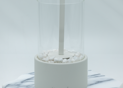 Bio Ethanol Sfeerhaard | Tafelhaard | Binnen & Buiten | Rond | Wit | ⌀ 15 CM