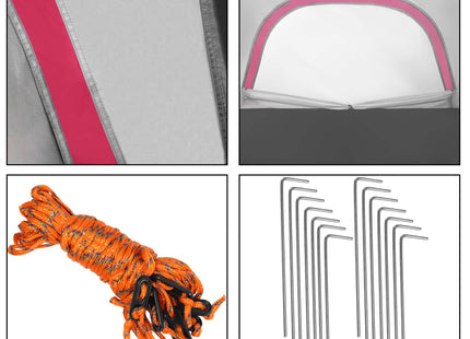 Tunneltent | Kampeertent | Tent | Waterdicht | Klamboe | Hoes | 6 Persoons | Grijs | 450 x 215 x 180 cm