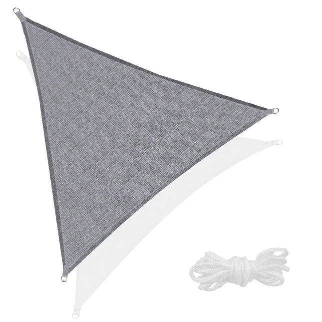 Schaduwdoek | Zonnezeil | Driehoek 5 x 5 x 5 m | 90% Schaduw | Licht Grijs