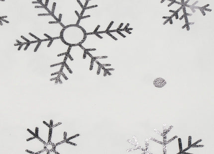 Tafelkleed -Kerst - Sneeuwvlokken- Wit - Polyester - 185 x35 CM