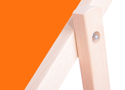 Strandstoel - Verstelbaar - Beukenhout - Hangemaakt - Oranje
