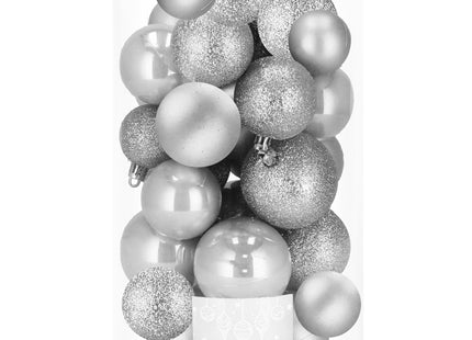 Kerstballen | 30 Stuks | 6/5/4 cm | Zilver
