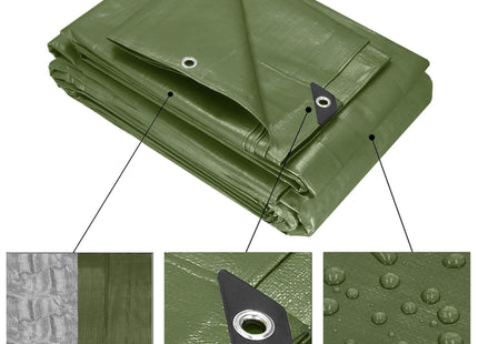 Afdekzeil | Dekzeil | Zeildoek | Waterdicht | PVC | 3 x 5 m | 120 g/m2 | Groen