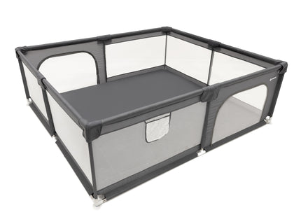 Kinderbox - Grondbox - Speelbox - Inklapbaar - Opvouwbaar - Antislip -Grijs - 200x180x66 cm
