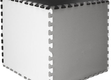Speelmat | Speelmat Foam | Puzzelmat | 9 Puzzelstukken | 179 x 179 cm | Zwart/Grijs/Wit