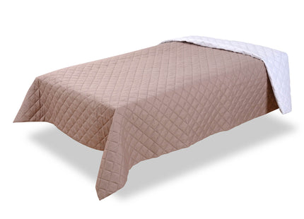 Sprei - Roze - Wit - Dubbelzijdig - Gewatteerd - 200 x 220 Cm