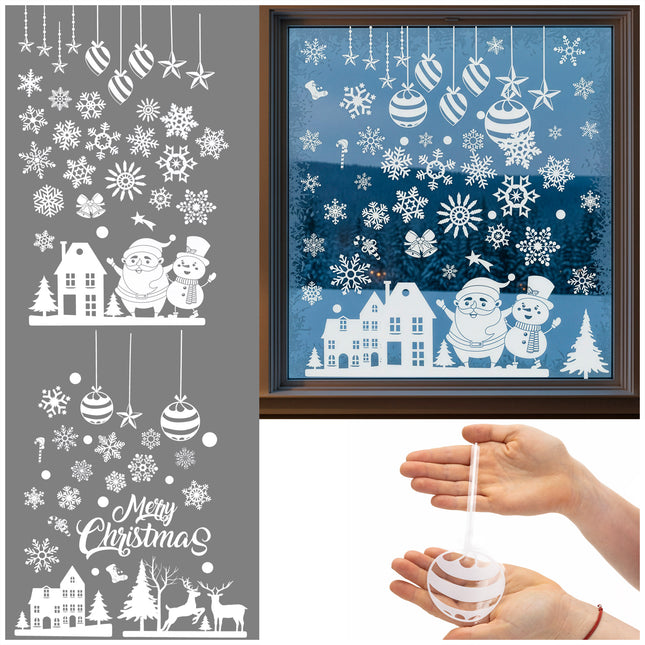 Raamstickers – Kerst – Kerst Stickers – Raamstickers Kinderen – Kerstversiering voor Binnen – Kerstdecoratie – 62 stuks