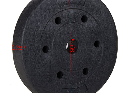 Halterschijf | 1 x 5 kg | Kunststof | Zwart