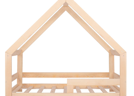 Kinderbed - Bed - Veiligheid - Uitvalbescherming - Hout - Lichtbruin - 160 x 80cm