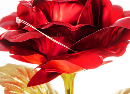 Roos | Valentijn | Rozen | LED | 25 cm | Rood/Goud | Multicolor