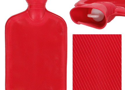 Warmwaterkruik- Rubber - 2L - Inhoud - Pijnverlichting- Ontspanning -Rood