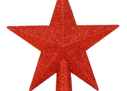 Kerstboom Piek | Ster | 19 cm | Rood