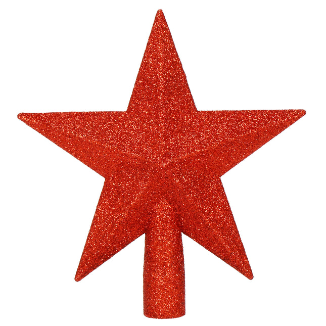 Kerstboom Piek | Ster | 19 cm | Rood
