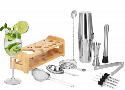 Cocktail Set | 14-Delige Cocktail Shaker Set | RVS | Zilverkleurig