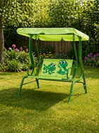 Schommelbank | Kinderschommelbank | 2-zits | Waterafstotend | Inclusief Gordels | Groen | Kikker | Tot 164 Cm