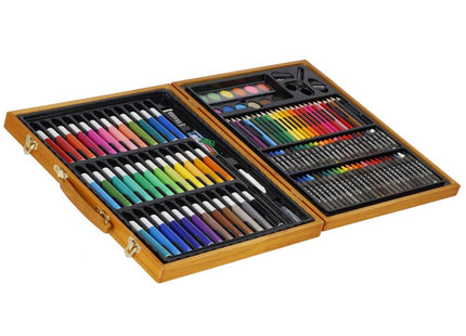 Tekendoos | Tekenkoffer | 150 Delig | 37,5 x 30 x 4.5 cm | Hout