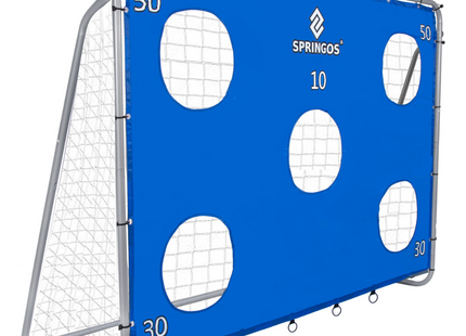 Voetbaldoel | Staal | Met Trainingsmat | Trainen | 240 x 170 | Grijs/Blauw